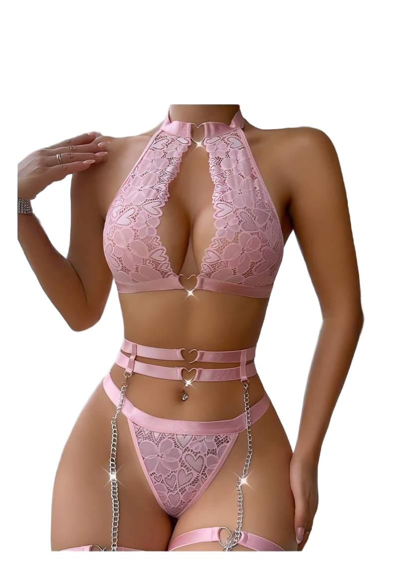 Women Fashion Necklace - Set di lingerie sexy push-up in