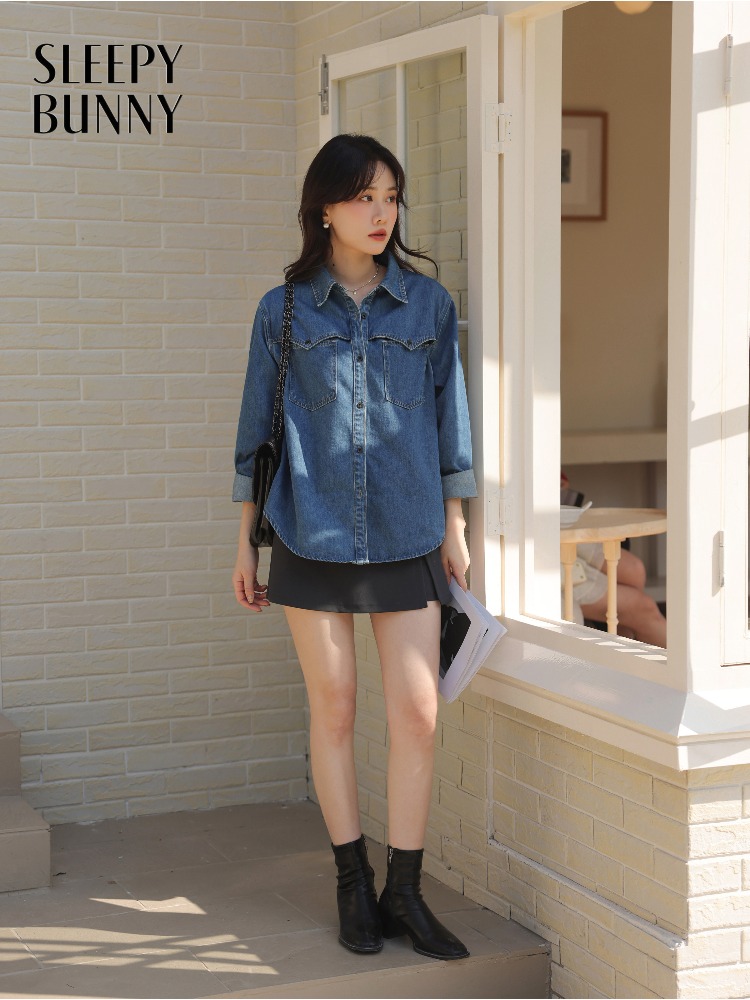 Women'S Fashion Denim Jacket - Camicia di jeans vintage Giacca casual