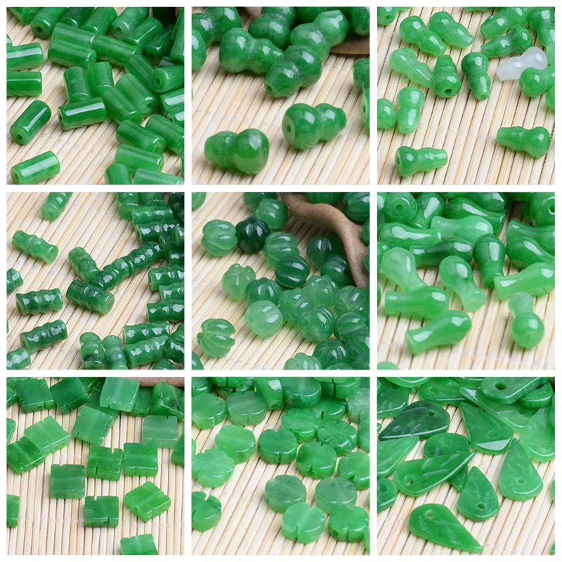 Women'S Fashion Jewellery - 10 pz giada verde zucca foglie