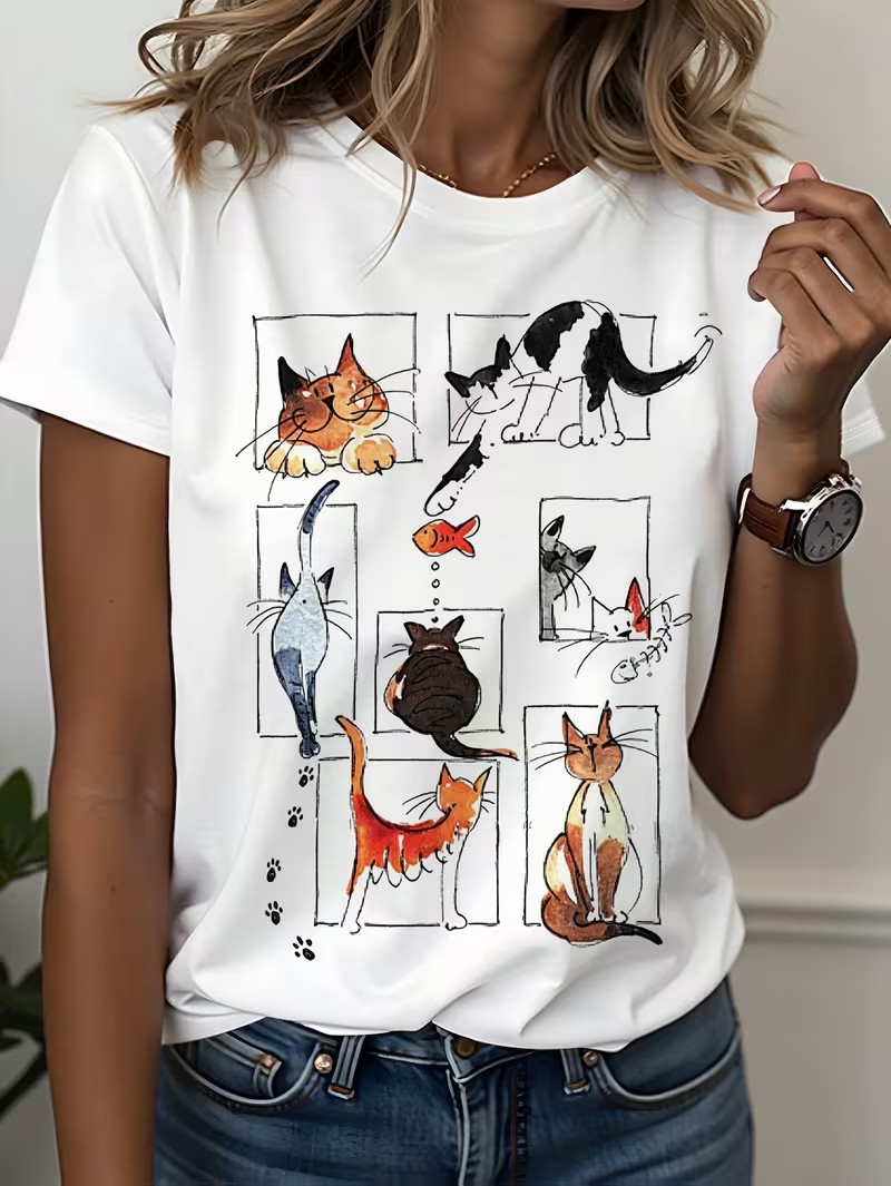 Women Fashion Pose - T-shirt casual da donna anni '90