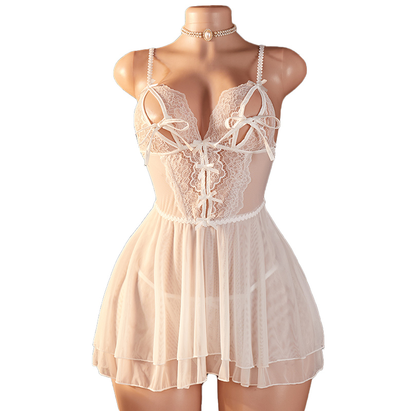 Floral Summer Dress - Completo Set Lingerie Sexy Trasparente da