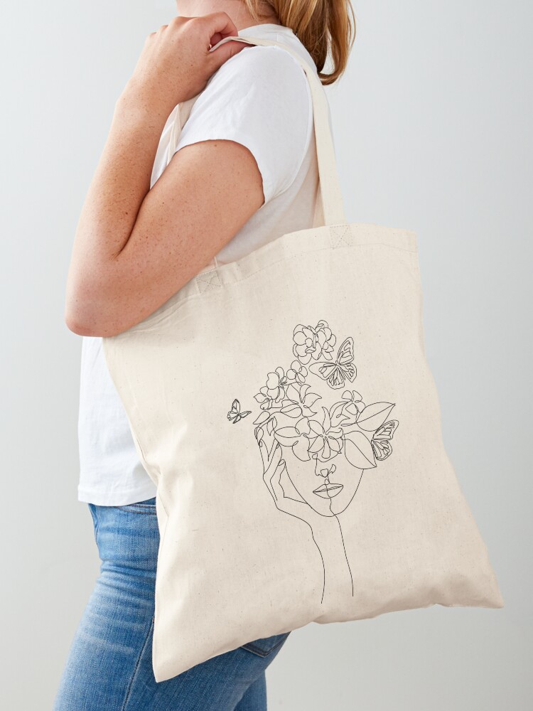 Women Fashion Vector - Volto astratto con fiori realizzato con