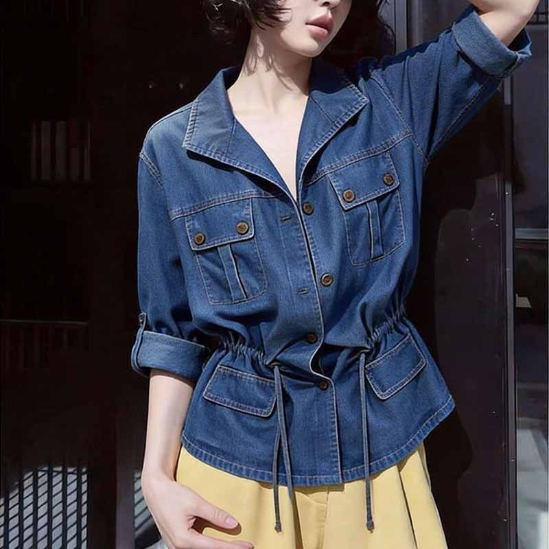 Women'S Fashion Denim Jacket - Camicia in denim da donna con