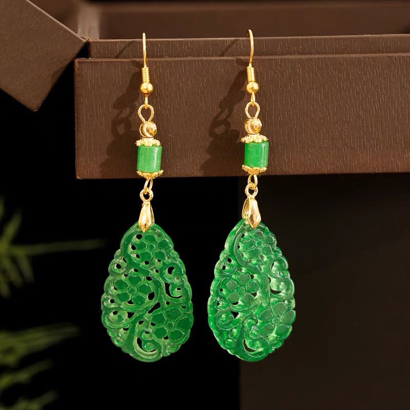 Women'S Fashion Jewellery - Argento 925 Giada verde naturale Scava