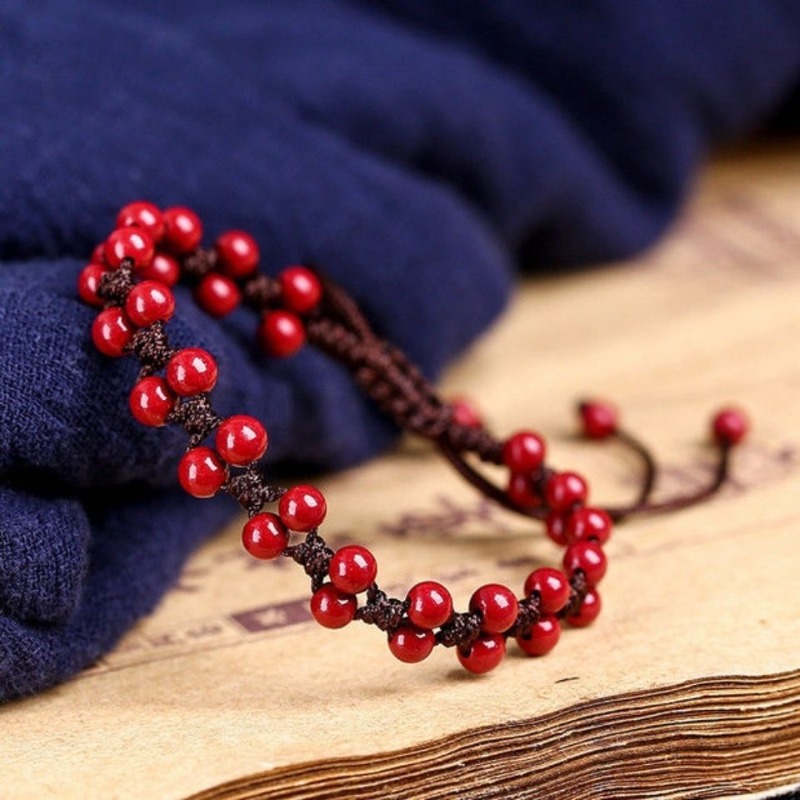 Women'S Fashion Jewellery - Bracciale personalizzato con perline di cinabro