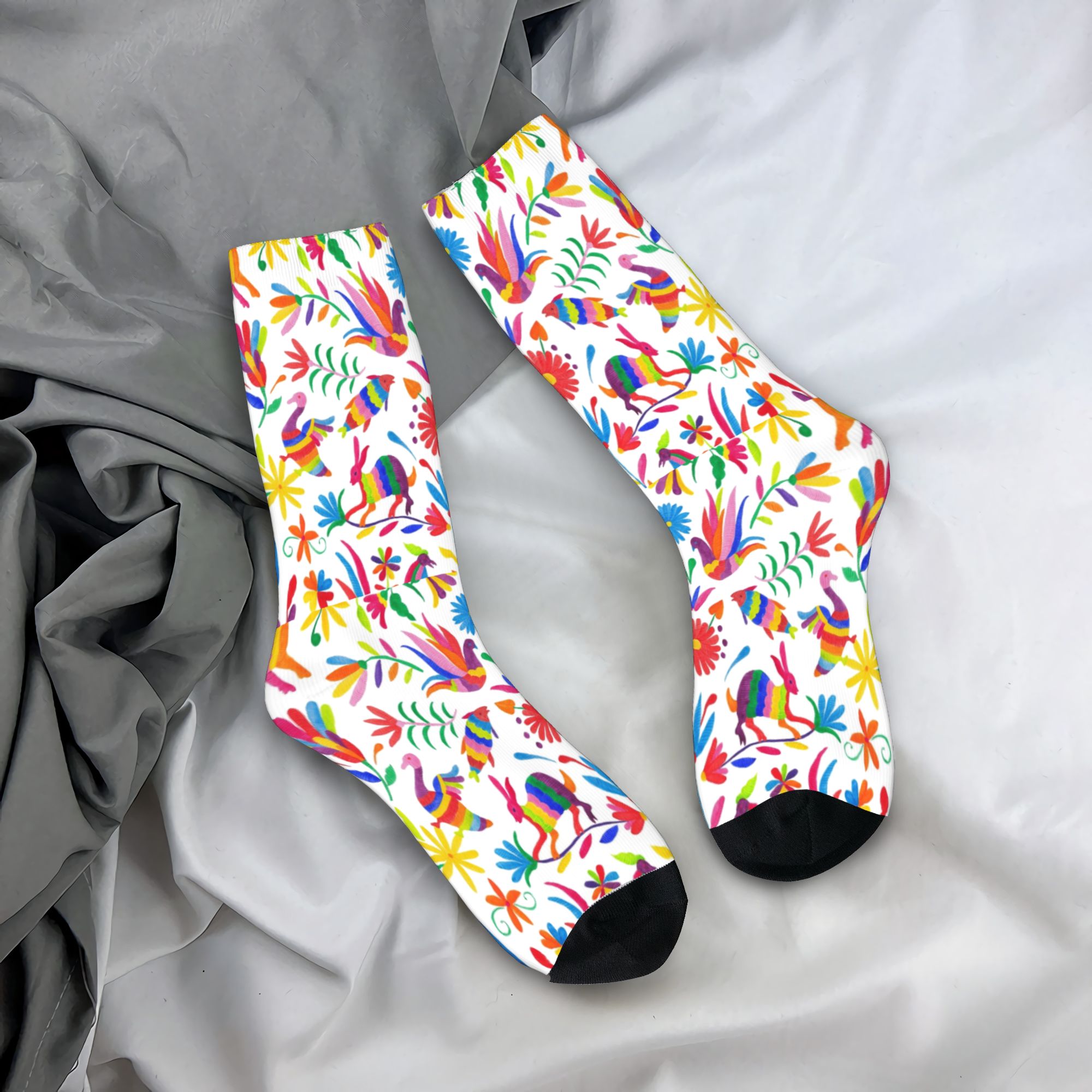 Floral Summer Dress - Calzini personalizzati con arte folk otomi