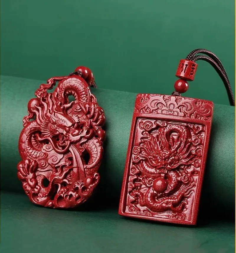 Women'S Fashion Jewellery - Moda cinabro giada doppia faccia intaglio