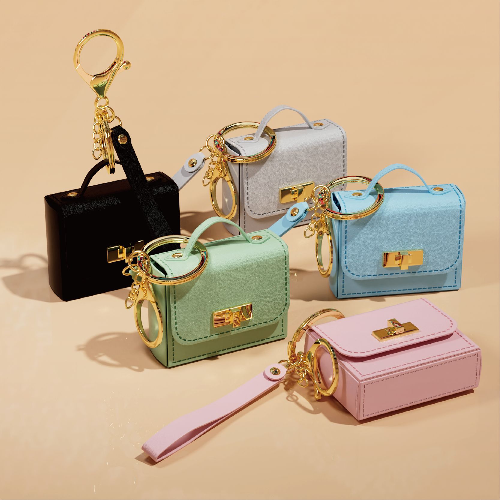 Women'S Ysl Fashion - Mini Portachiavi in Pelle con Cinturino,