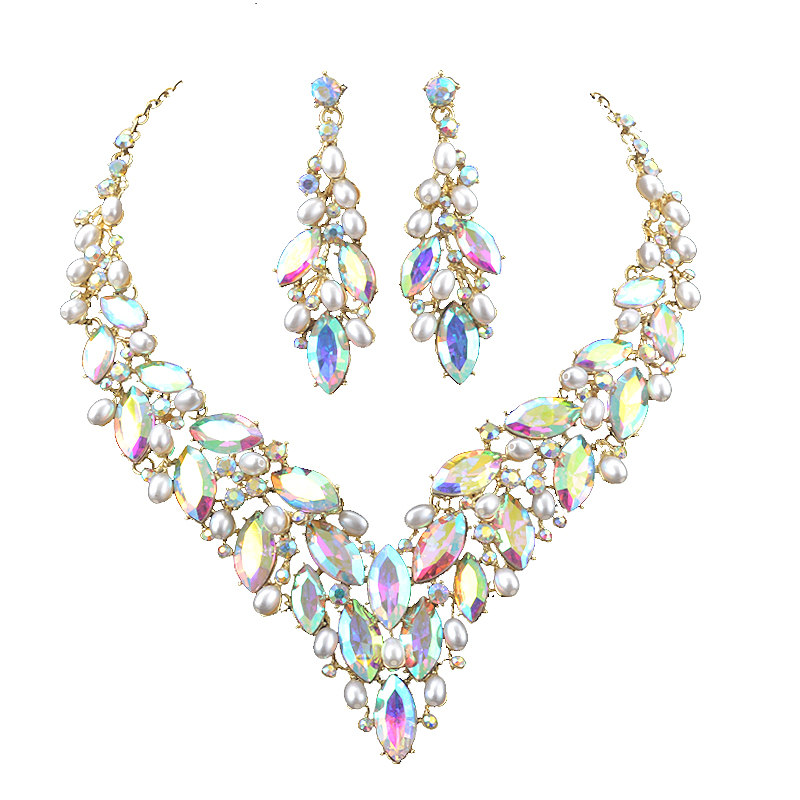 Women'S Fashion Jewellery - Delicata collana di cristallo di perle