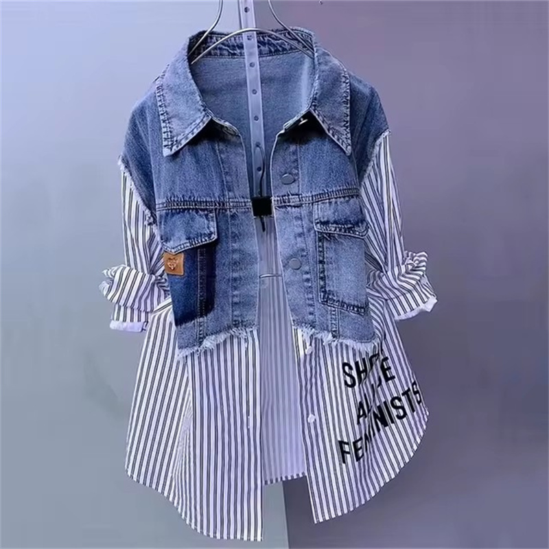 Women'S Fashion Denim Jacket - 2025 Nuova Primavera/Estate Moda Coreana Camicia