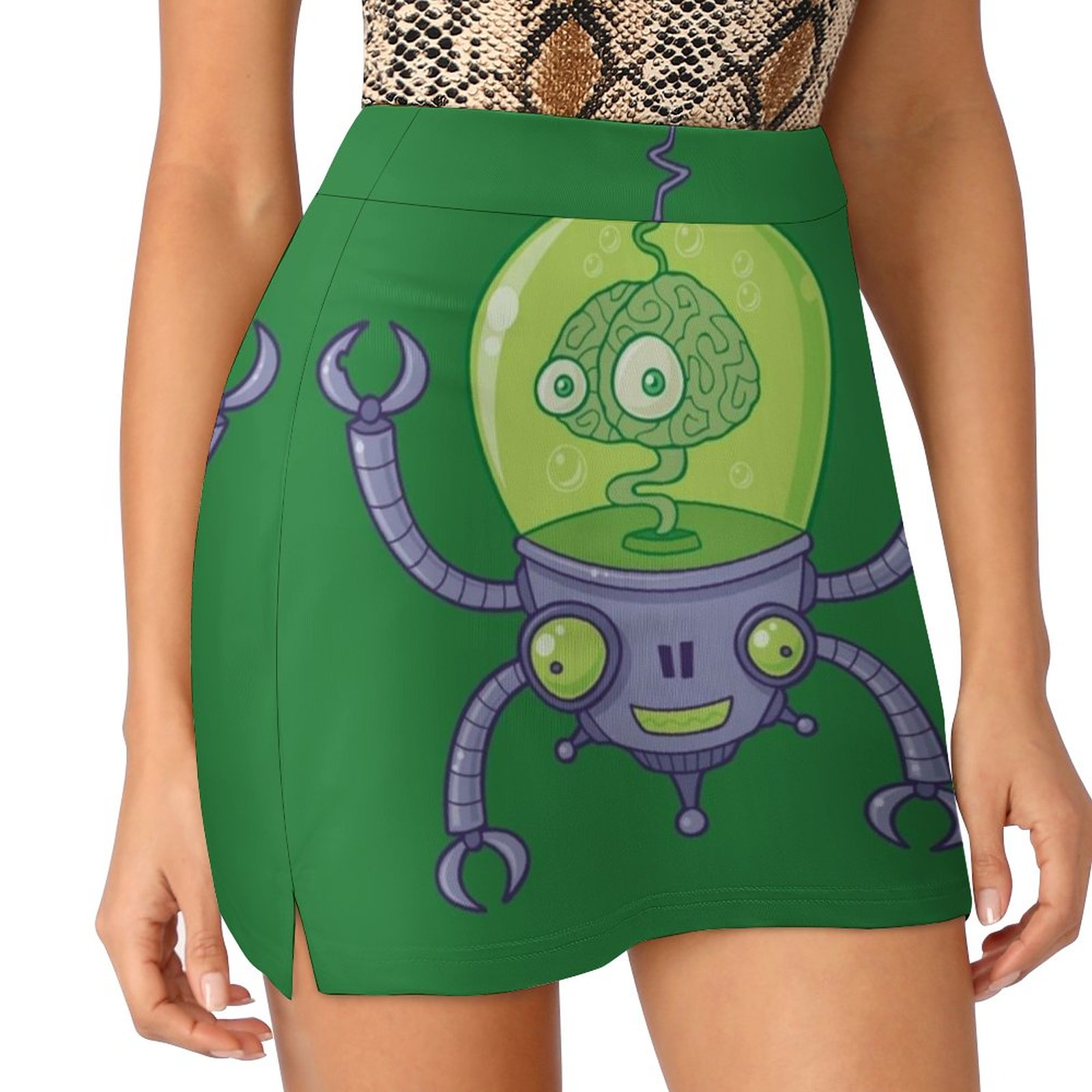 Women Fashion Vector - Brainbot Robot con cervello Gonna moda