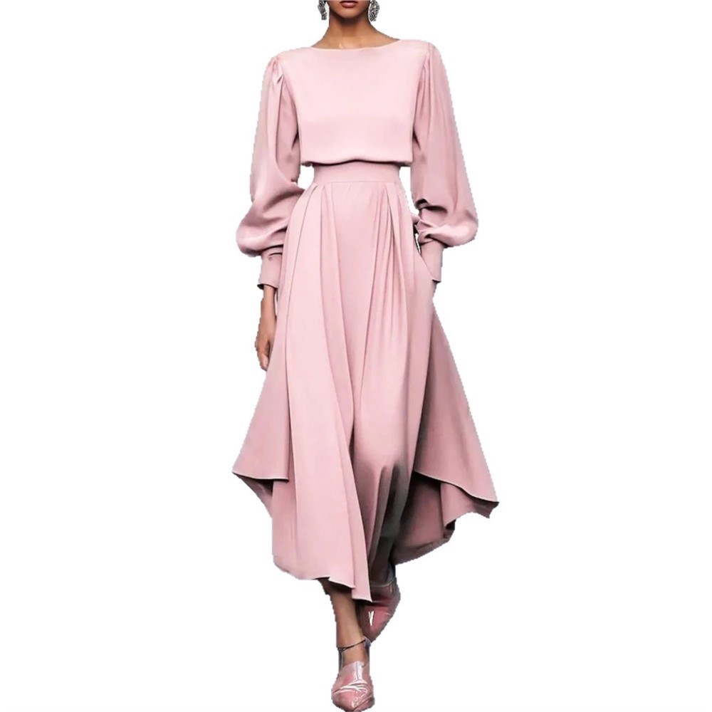 Abito rosa a maniche lunghe au - Women Fashion Pose recensione e prezzo