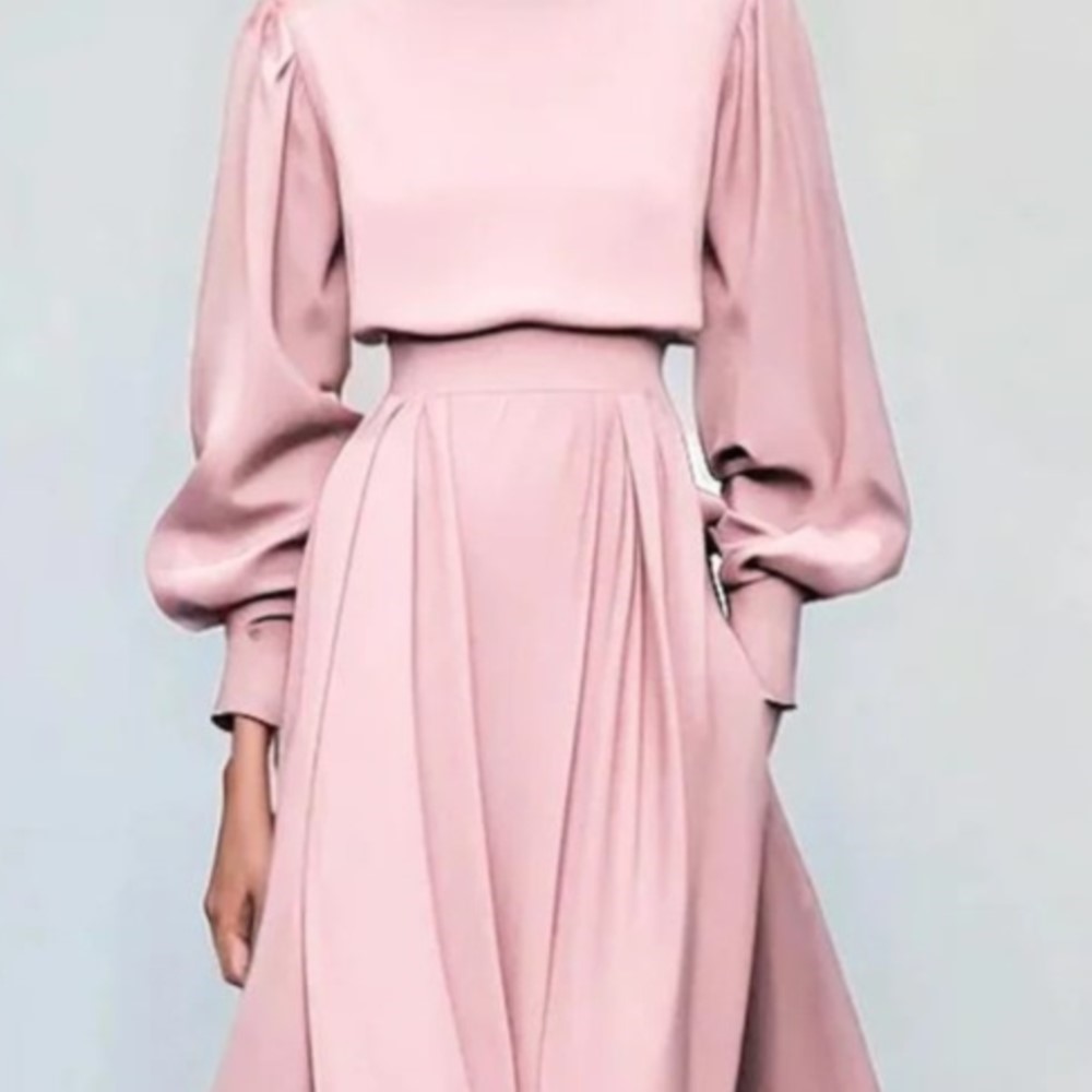 Abito rosa a maniche lunghe au - Women Fashion Pose recensione e prezzo