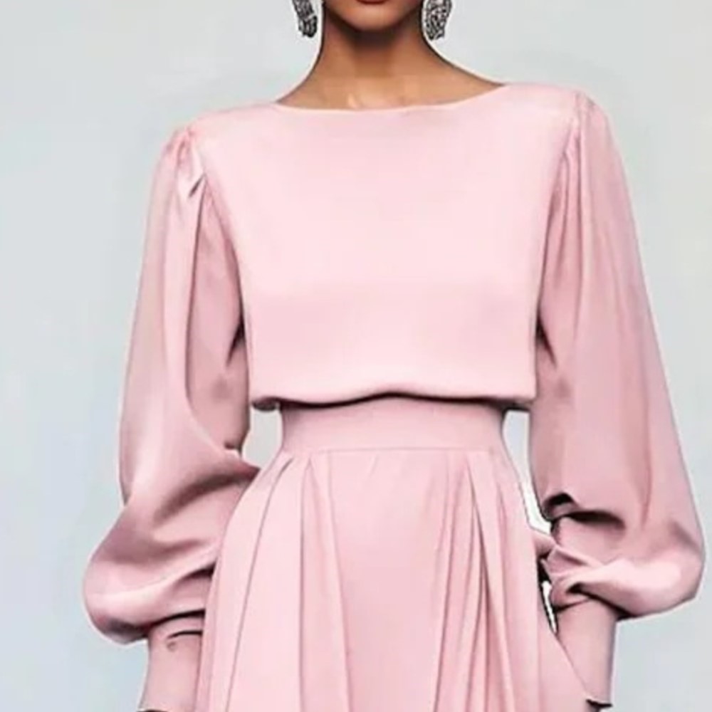 Abito rosa a maniche lunghe au - Women Fashion Pose recensione e prezzo