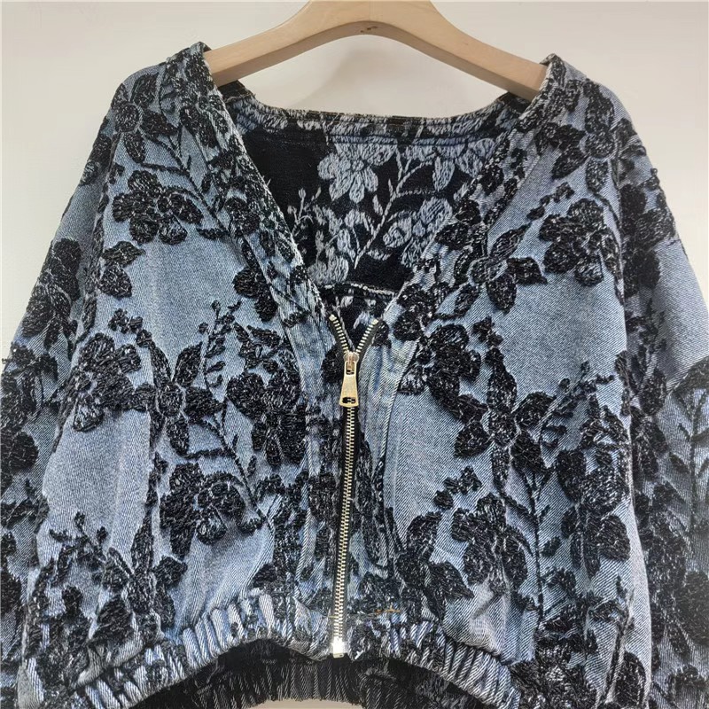 Giacca di Jeans Corta Jacquard - Women'S Fashion Denim Jacket recensione e prezzo
