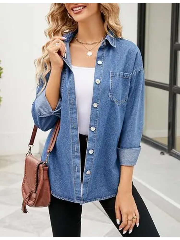 Nuove Camicie di Jeans Lavate  - Women'S Fashion Denim Jacket recensione e prezzo